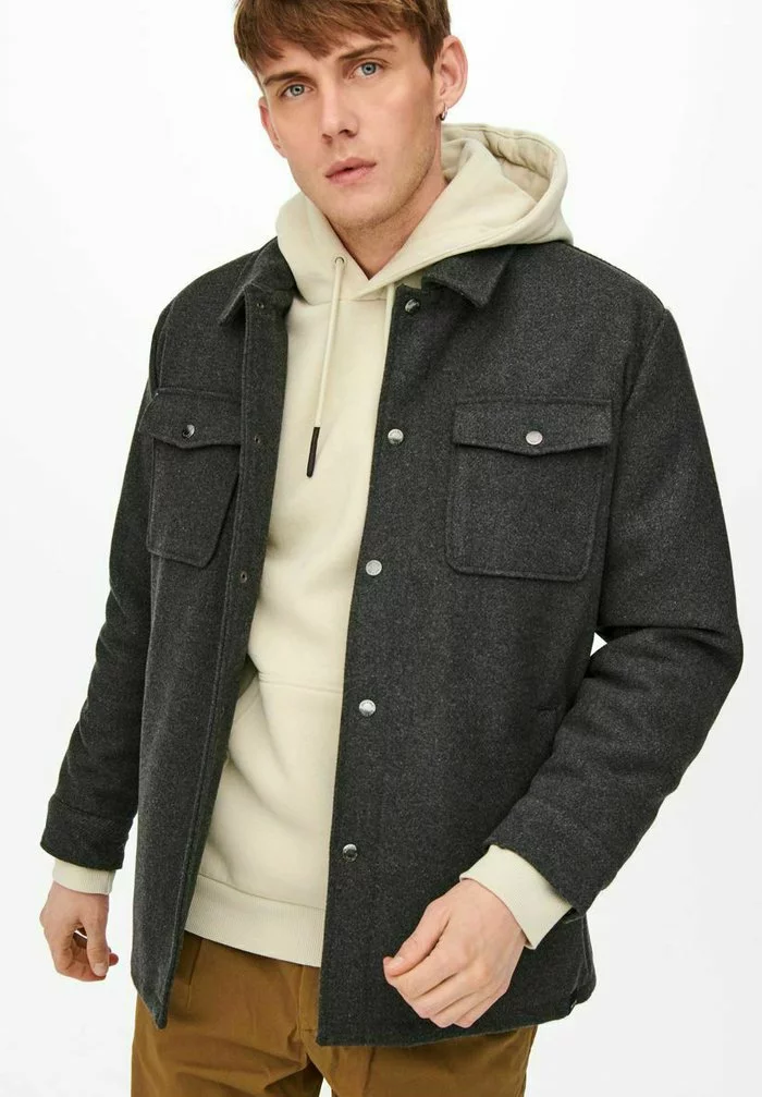 Only & Sons Veste Légère - Dark Grey Melange 4 Only & Sons Veste Légère - Dark Grey Melange – Image 4