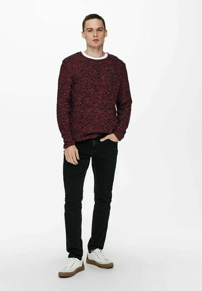 Only & Sons Pullover - Red Ochre 2 Only & Sons Pullover - Red Ochre – Image 2