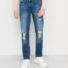 Only & Sons ONSLOOM SLIM BLUE DAMAGEMA - Jean Slim - Blue Denim