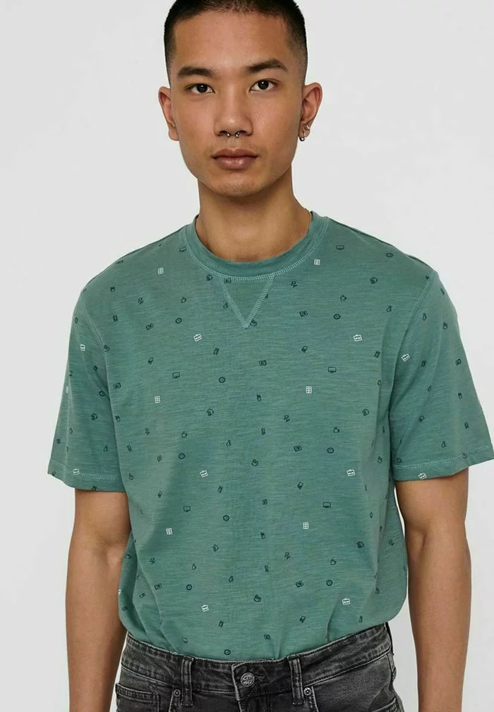 Only & Sons ONSMALIK LIFE TEE - T-shirt Imprimé - North Atlantic 4 Only & Sons ONSMALIK LIFE TEE - T-shirt Imprimé - North Atlantic – Image 4