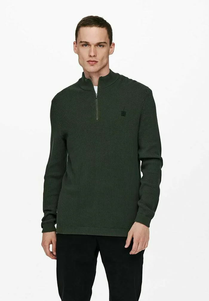 Only & Sons HALBREISSVERSCHLUSS - Sweat Polaire - Peat 1 Only & Sons HALBREISSVERSCHLUSS - Sweat Polaire - Peat