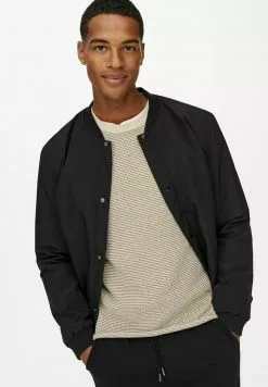 Only & Sons Blouson Bomber - Black -Only & Sons Soldes Boutique 9b4ed69fe662490f9c9b76a1c3592eb3