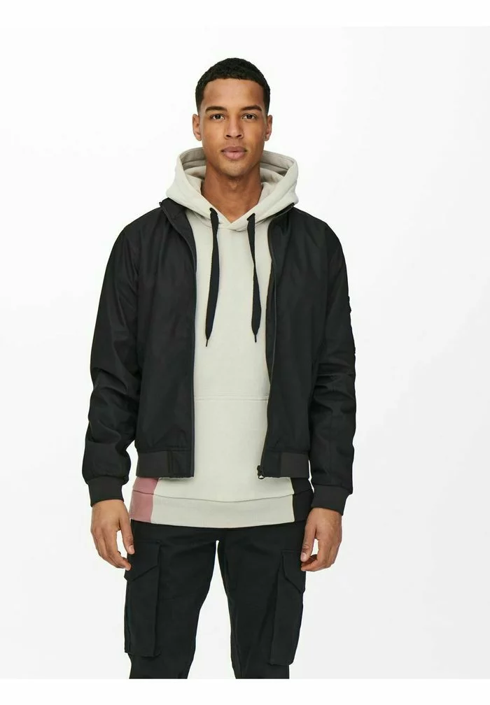 Only & Sons Blouson Bomber - Black 1 Only & Sons Blouson Bomber - Black