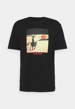 Only & Sons ONSLUCKY LUKE LIFE REG TEE - T-shirt Imprimé - Black
