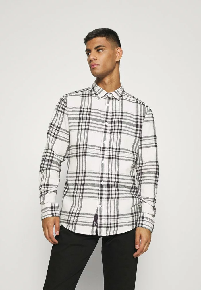 Only & Sons ONSNATE LIFE CHECK SHIRT - Chemise - Star White 1 Only & Sons ONSNATE LIFE CHECK SHIRT - Chemise - Star White
