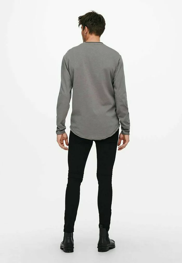 Only & Sons T-shirt à Manches Longues - Medium Grey Melange 3 Only & Sons T-shirt à Manches Longues - Medium Grey Melange – Image 3