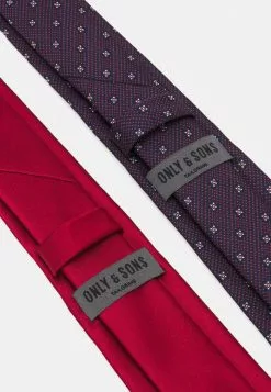 Only & Sons ONSTRAVIS PATTERN TIE 2 PACK - Cravate - Dark Navy/plain Bordeaux -Only & Sons Soldes Boutique a72e5567e52b49c0a12441a41262a555