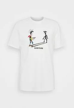 Only & Sons ONSLUCKY LUKE LIFE REG TEE - T-shirt Imprimé - Star White