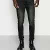 Only & Sons ONSLOOM BLACK WASHED - Jeans Fuselé - Black Denim