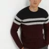 Only & Sons ONSLAZLO STRIPED CREW NECK - Pullover - Cabernet