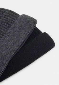 Only & Sons ONSSHORT BEANIE 2 PACK - Bonnet - Black/dark Grey Melange -Only & Sons Soldes Boutique ad56ccab393e4279b3bd6a55fadd1538