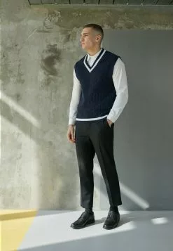 Only & Sons ONSASHER LIFE STRUC MIX VEST - Pullover - Dark Navy