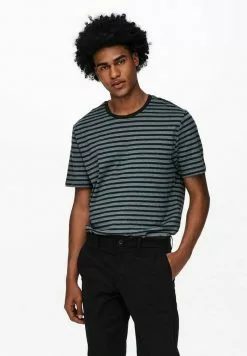 Only & Sons GESTREIFT - T-shirt Imprimé - Dark Navy