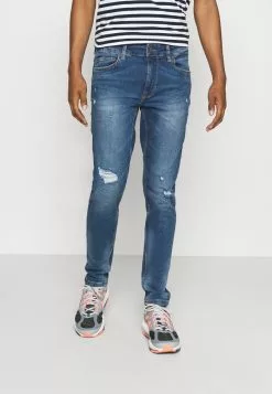 Only & Sons ONSWARP LIFE DAMAGE - Jean Slim - Blue Denim