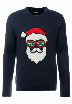Only & Sons ONSXMAS FUNNY BADGE - Pullover - Blue Nights -Only & Sons Soldes Boutique c19be2cca71d47da9adc95fcd6be27e6