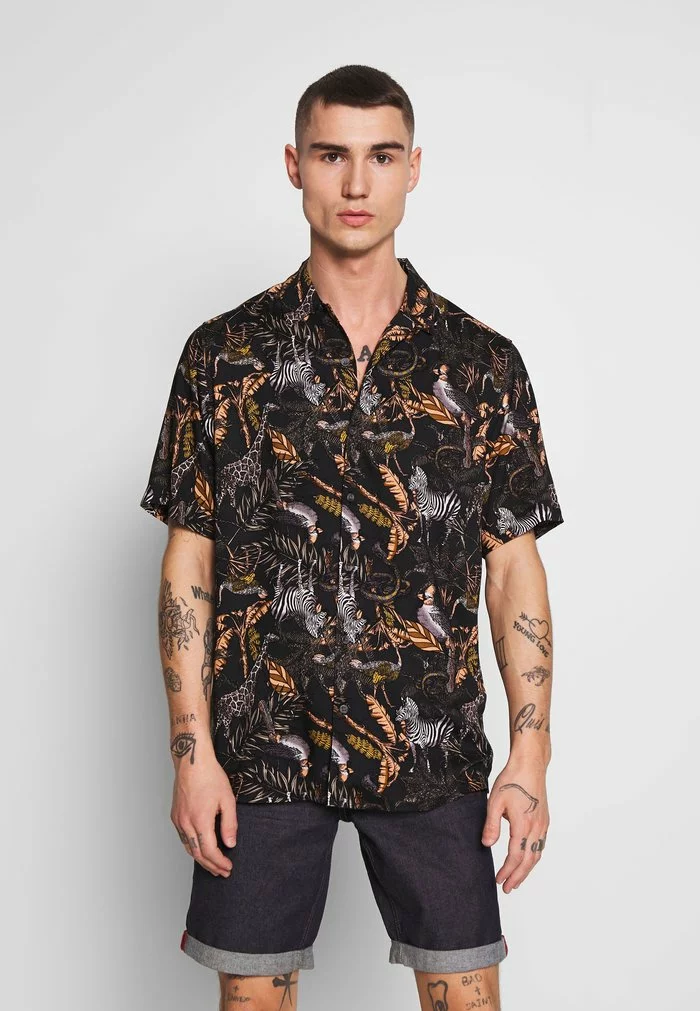Only & Sons ONSGABRIAL ANIMAL - Chemise - Black/zoo 1 Only & Sons ONSGABRIAL ANIMAL - Chemise - Black/zoo