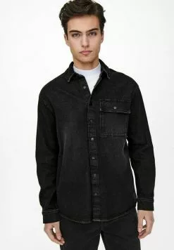 Only & Sons Veste En Jean - Black Denim -Only & Sons Soldes Boutique c2cfa48d451d429ebec37d54fca090ab