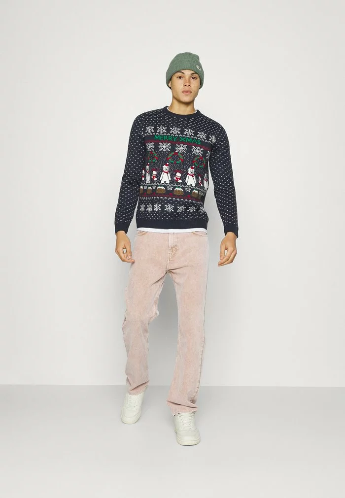 Only & Sons CREW JAQUARD - Pullover - Dark Navy 2 Only & Sons CREW JAQUARD - Pullover - Dark Navy – Image 2