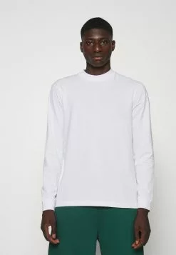 Only & Sons ONSVILMOS LIFE REG MOCK NECK TEE - T-shirt à Manches Longues - White