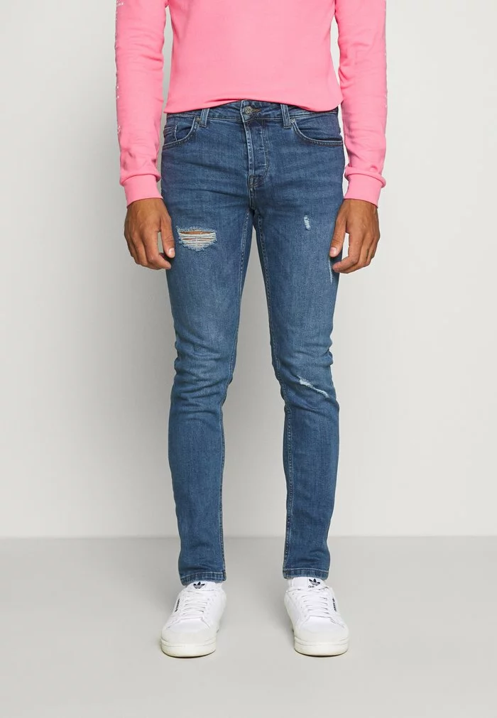 Only & Sons ONSLOOM DAMAGE - Jean Slim - Blue Denim 1 Only & Sons ONSLOOM DAMAGE - Jean Slim - Blue Denim
