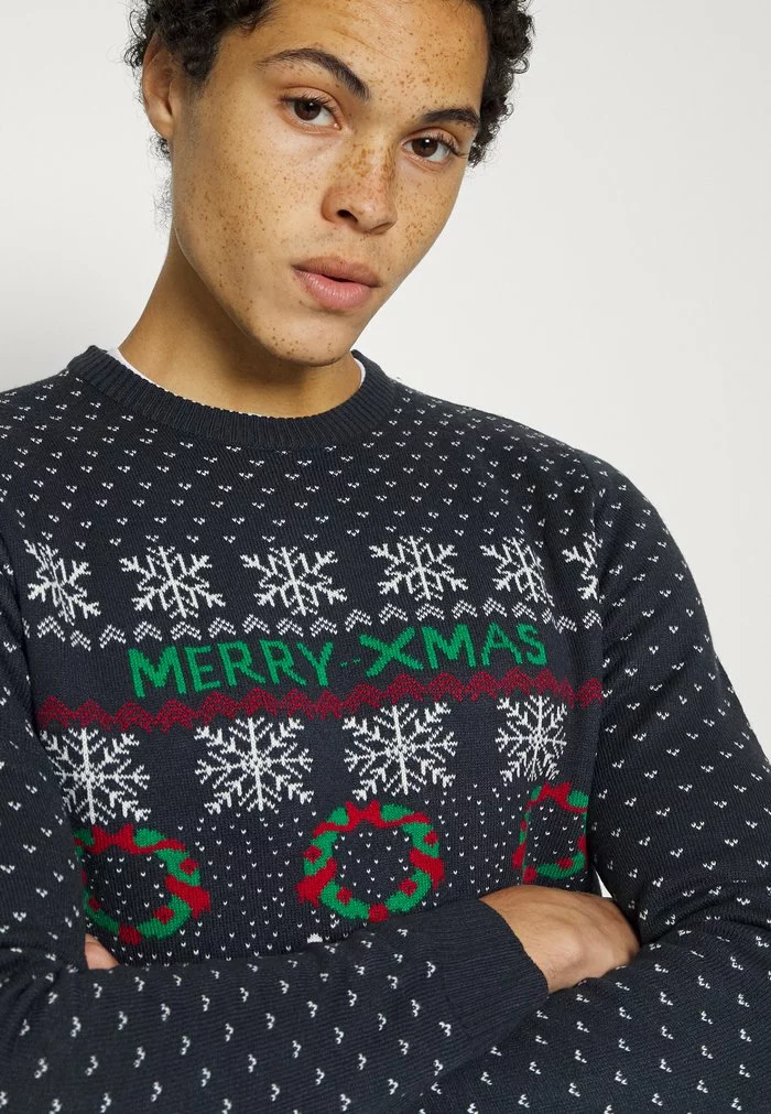 Only & Sons CREW JAQUARD - Pullover - Dark Navy 4 Only & Sons CREW JAQUARD - Pullover - Dark Navy – Image 4