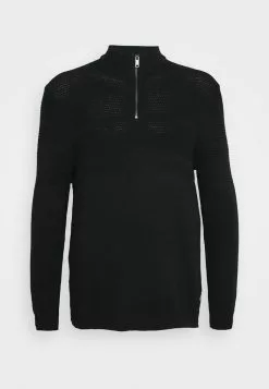 Only & Sons ONSBACE HIGH NECKHALF ZIP - Pullover - Black -Only & Sons Soldes Boutique d6f0d31ab6a84bd9ab3bb507c9168540