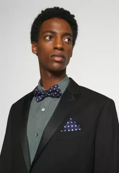 Only & Sons ONSTREY PATTERN BOWTIE SET - Mouchoir De Poche - Dark Navy/pink