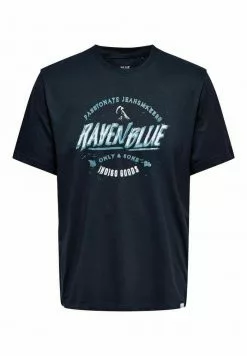 ONLY & SONS PRINT - T-shirt Imprimé - Dark Blue -Only & Sons Soldes Boutique e25a50da85fc43a896c3b8f7b685a095