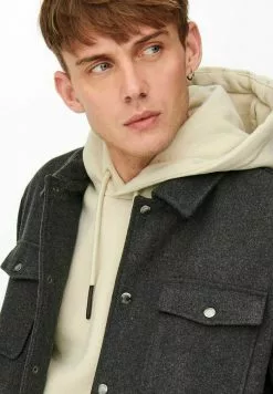 Only & Sons Veste Légère - Dark Grey Melange 13 Only & Sons Veste Légère - Dark Grey Melange -Only & Sons Soldes Boutique e6c88871f69443949b89e164683b5702