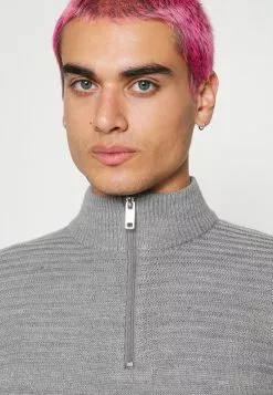 Only & Sons ONSBLADE HALF ZIP - Pullover - Medium Grey Melange -Only & Sons Soldes Boutique e9c9cb9078184f14b2135b25c7dd4f0e