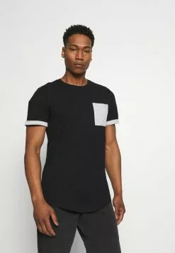 Only & Sons ONSMATT LIFE LONGY CONTRAST TEE - T-shirt Imprimé - Black