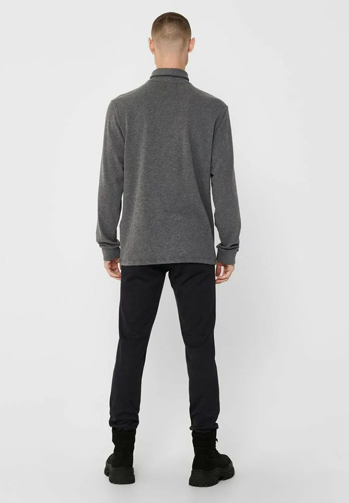 Only & Sons Pullover - Dark Grey Melange 3 Only & Sons Pullover - Dark Grey Melange – Image 3