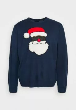 Only & Sons ONSXMAS FUNNY FRONT BADGE - Pullover - Dress Blues -Only & Sons Soldes Boutique fb6885e19f6a497ba9b35ddba1ff3ff0